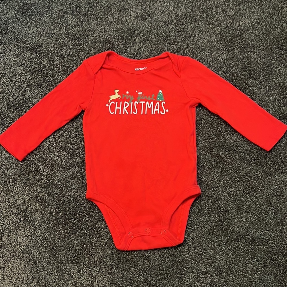 Baby First Christmas Holiday Santa Bundle Outfit Onesies and Pants 6 months - Picture 5 of 7